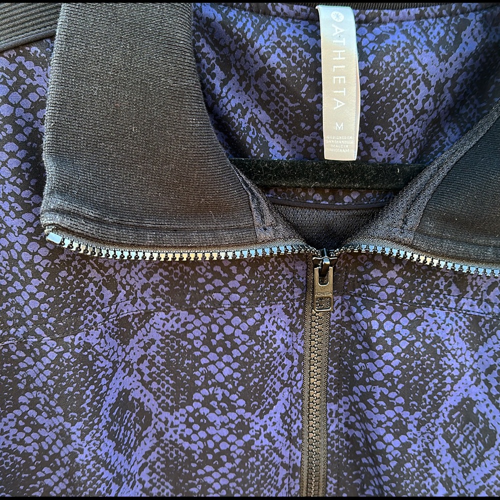 Athleta Brooklyn Snake Python Print Track Bomber … - image 3